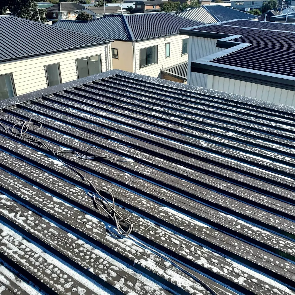 A roof mid moss and lichen treatment