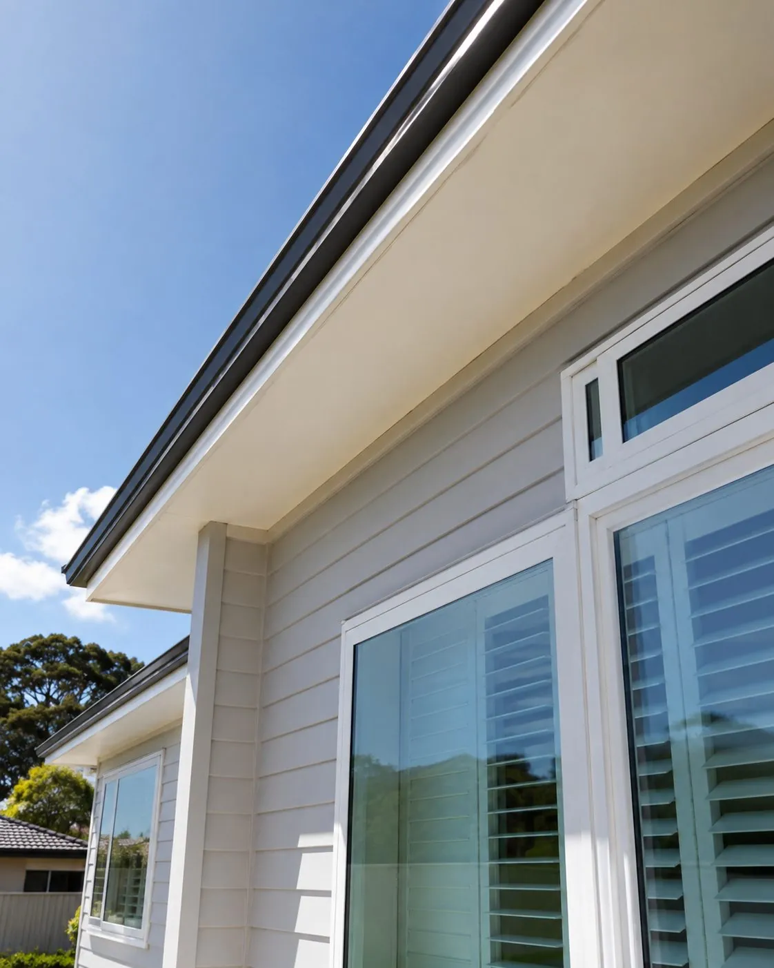 Clearing webs from a roofline in Auckland